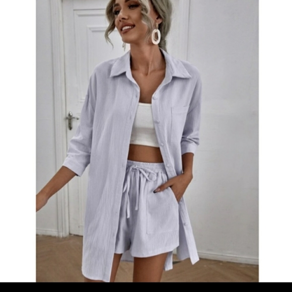 2-Piece Dusty Purple Short Set - Picture 4 of 5